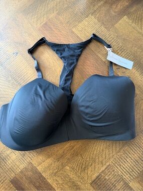 Victoria's Secret Black Racerback Molded Bra with Smooth Cups